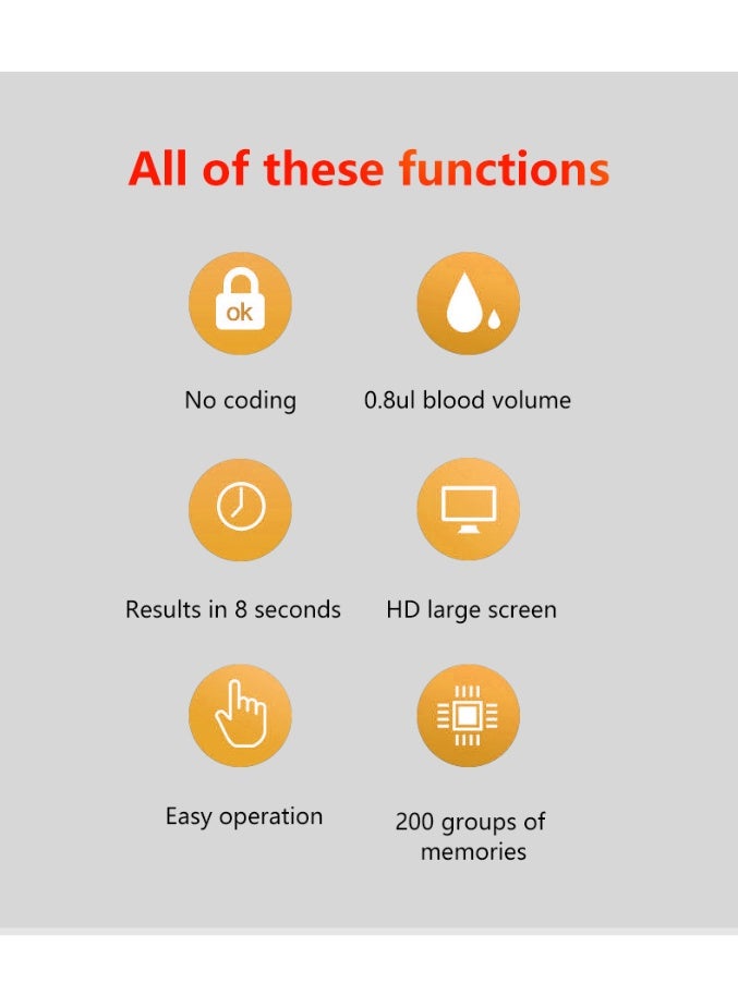 JZIKI Blood Glucose Monitor Kit: 50 Test Strips + 50 Lancets, No-Code Technology, 4-Second Fast & Accurate Reading - Image 4